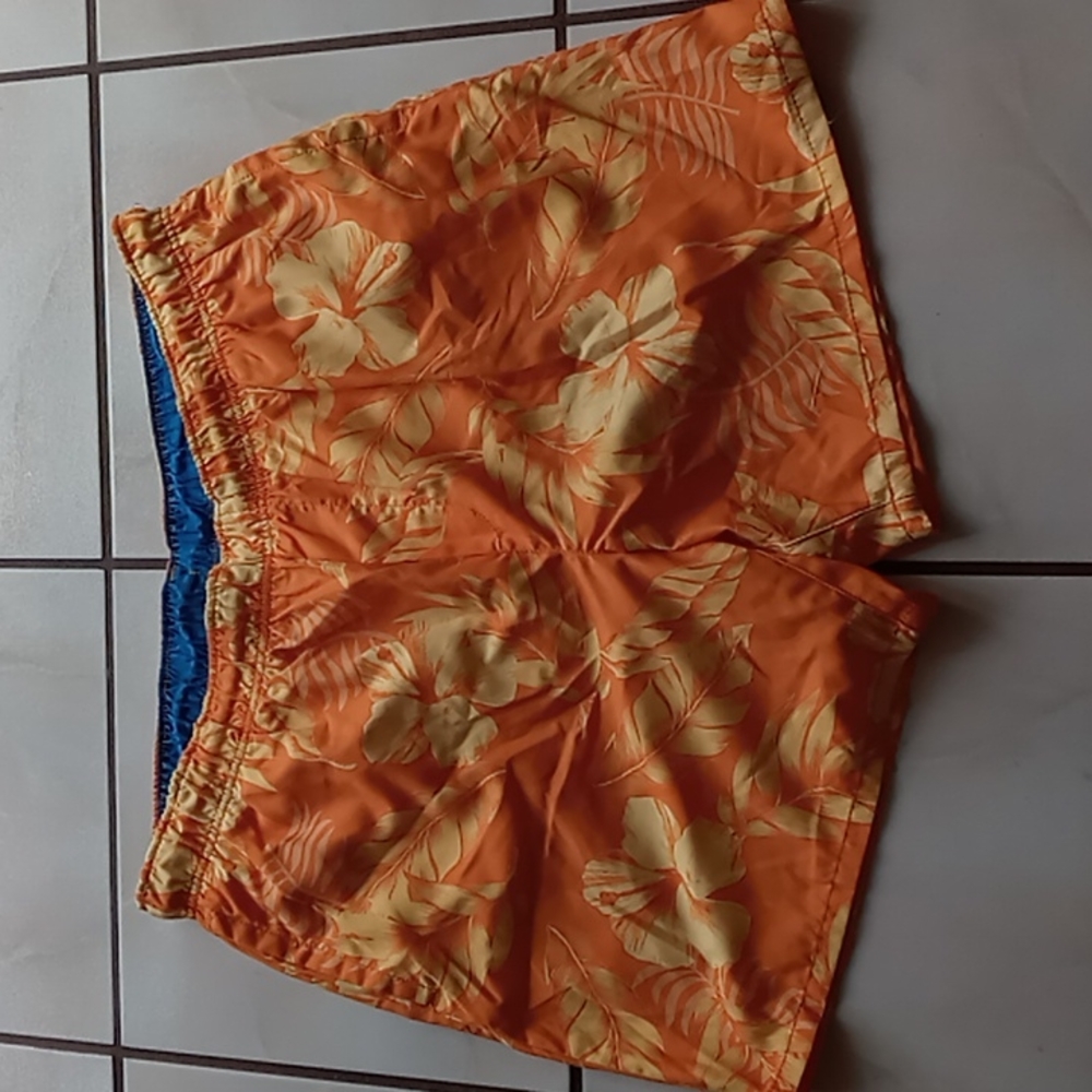 BOCA CLASSICS BNWOT MENS HAWAIIAN ORANGE W YELLOW FLOWER PRINT SZ XL